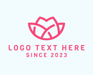 Florist - Pink Lotus Letter M logo design