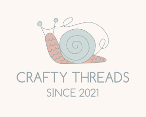 Snail Yarn Ball Crochet  logo design