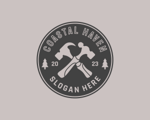 Hipster Round Hammer Logo