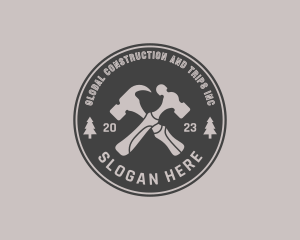 Hammer - Hipster Round Hammer logo design