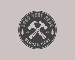 Hipster Round Hammer Logo