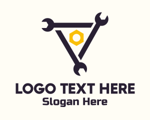 Wrench Mechanic Triangle  Logo