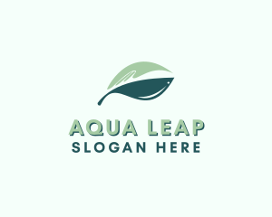 Aquatic Fish Leaf  logo design