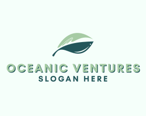 Aquatic Fish Leaf  logo design