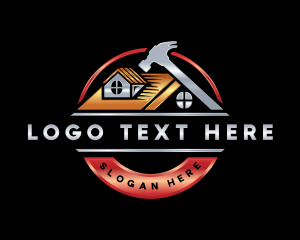 Carpentry - Roof Construction Hammer logo design