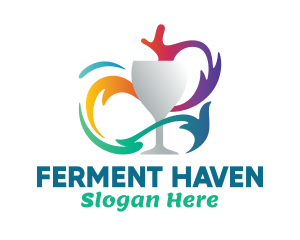 Fermentation - Colorful Wine Winery logo design