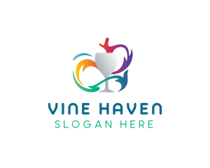 Colorful Wine Winery  logo design