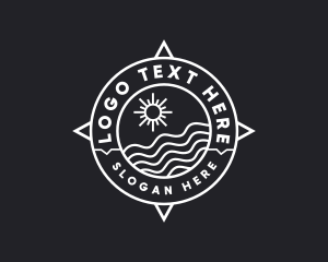 Oar - Sun Beach Compass logo design