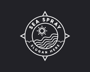 Sun Beach Compass logo design