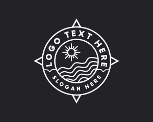 Exploration - Sun Beach Compass logo design