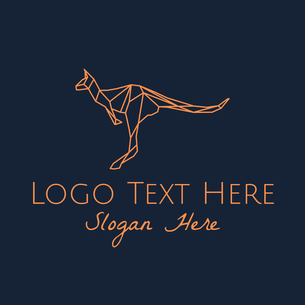 Orange Australian Kangaroo Monoline Logo | BrandCrowd Logo Maker