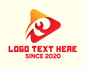 Triangular - Wrench Media Player logo design