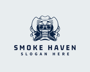 Smoking - Smoking Skull Cowboy logo design