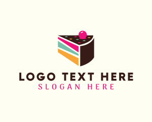 Cake Shop - Layer Cake Slice logo design