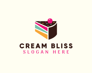 Cream - Layer Cake Slice logo design