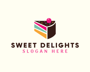 Cake - Layer Cake Slice logo design