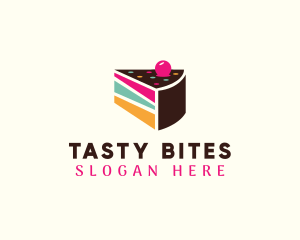 Eat - Layer Cake Slice logo design