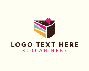 Eat - Layer Cake Slice logo design