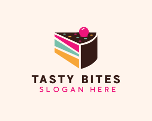 Cherry Cake Dessert logo design