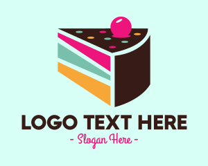 Eat - Layer Cake Slice logo design