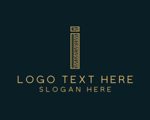 Greek Pattern Architecture Letter I logo design