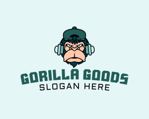 Music DJ Gorilla logo design