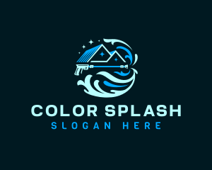 Pressure Wash Roof Shine logo design