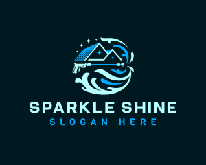 Pressure Wash Roof Shine logo design