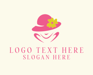 Womenswear - Women Fashion Flower Hat logo design