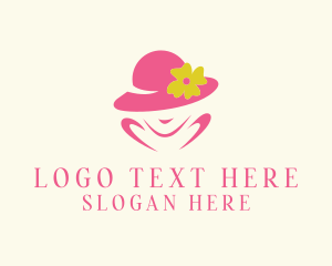 Vogue - Women Fashion Flower Hat logo design