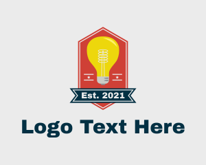 Light Bulb - Antique Bulb Badge logo design