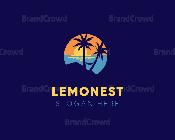 Relaxing Beach Sunset Logo