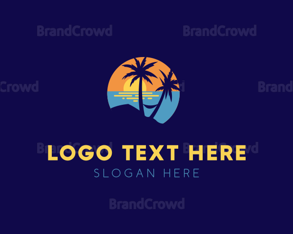 Relaxing Beach Sunset Logo