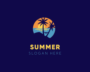 Relaxing Beach Sunset logo design