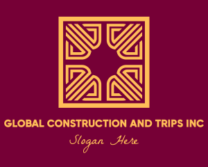 Deluxe - Golden Intricate Maze logo design