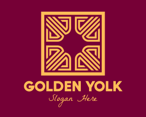 Golden Intricate Maze logo design