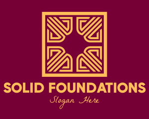 Gold Mine - Golden Intricate Maze logo design