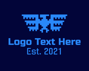 Flight - Tech Pixel Bird logo design