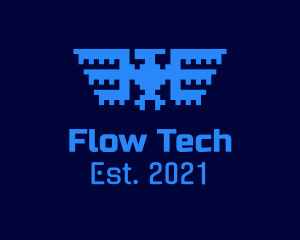 Tech Pixel Bird  logo design