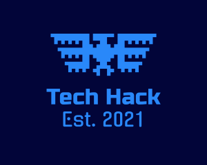 Tech Pixel Bird  logo design