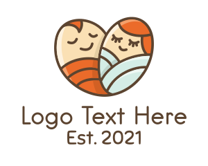 Wrap - Twin Baby Heart logo design