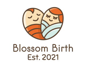 Obstetrician - Twin Baby Heart logo design