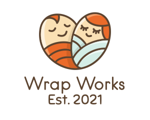 Wrap - Twin Baby Heart logo design