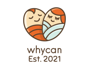 Pediatrician - Twin Baby Heart logo design