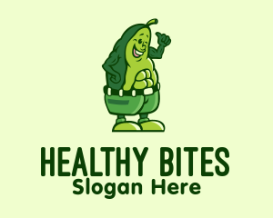 Muscular Healthy Avocado  logo design