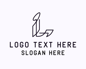 Marketing Agency - Modern Monoline Letter L logo design