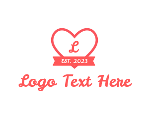 Romantic - Valentine Heart Dating App logo design