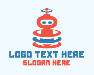 Cyborg - Cute Robot Signal logo design