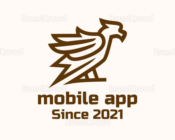Perched Minimalist Hawk Logo
