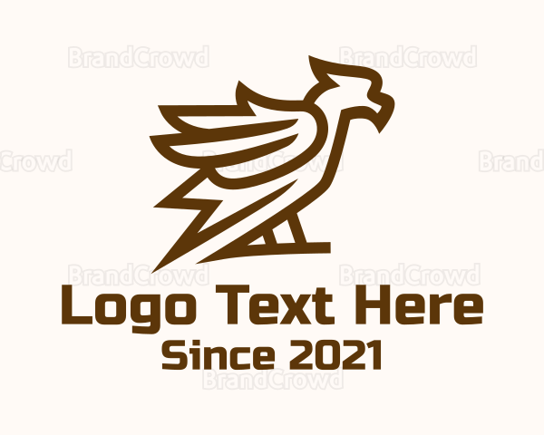 Perched Minimalist Hawk Logo